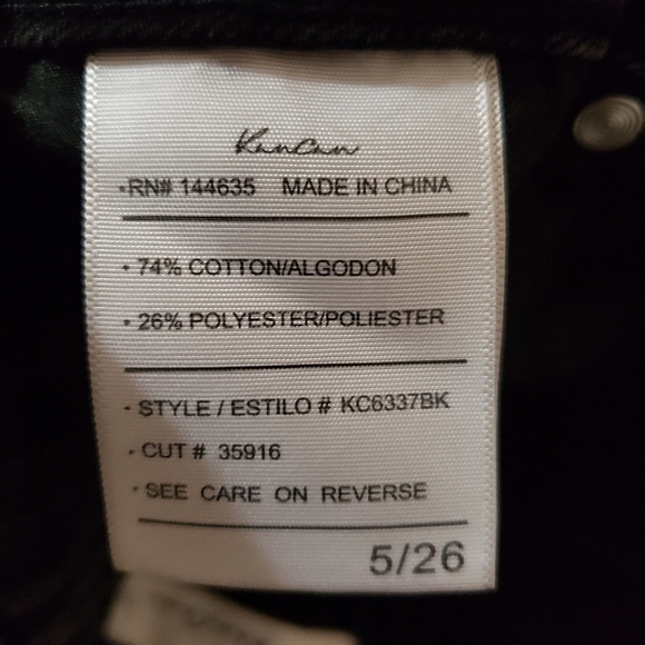 KanCan High Rise Straight Black Plaid patch - Picture 9 of 10